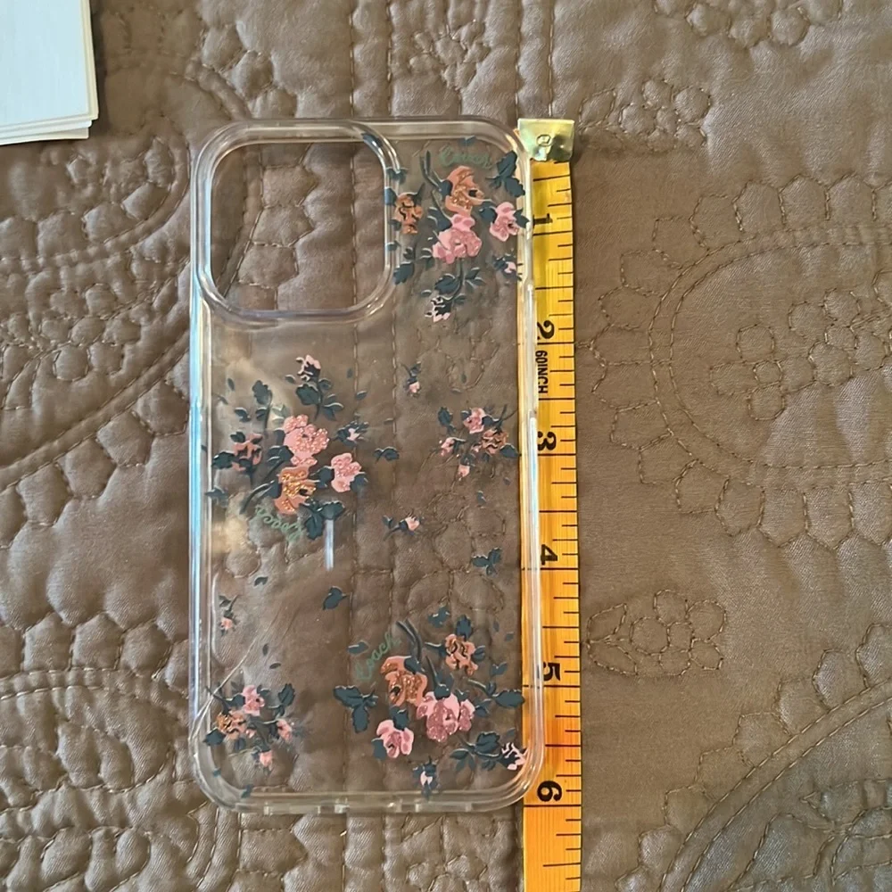 Coach Cell Phone Hardshell Case in Rose Bouquet / Clear, for iPhone 13 Pro